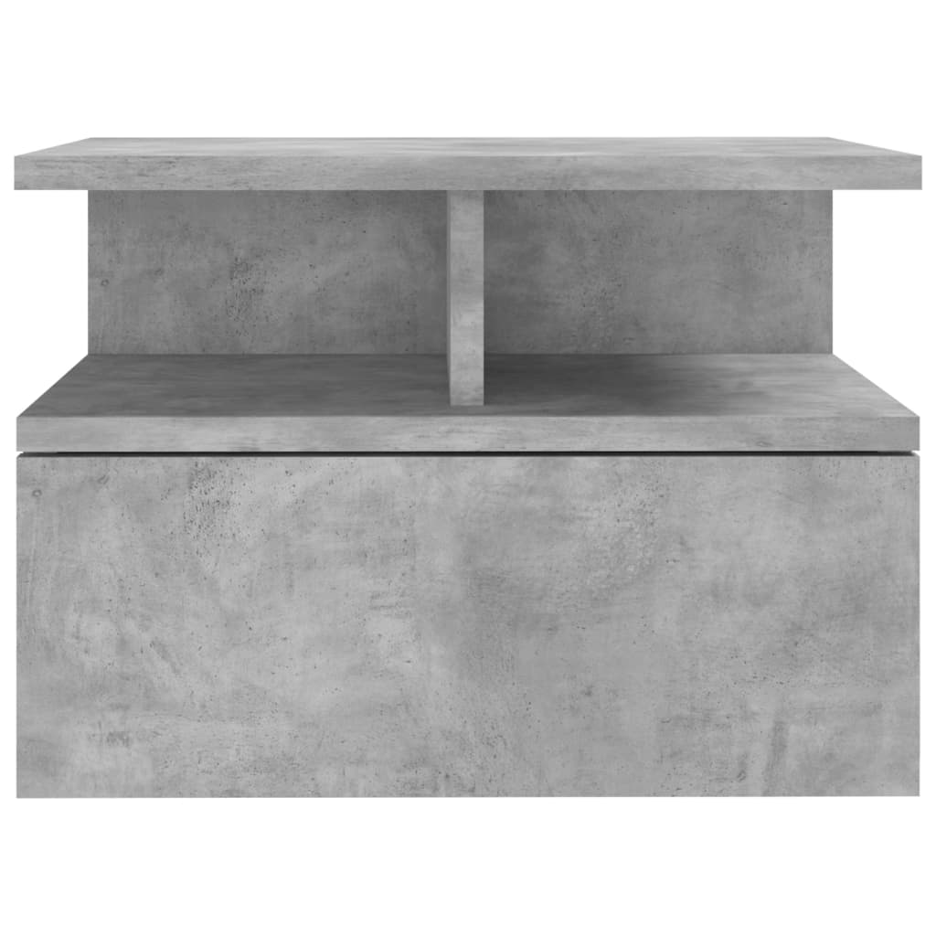 Plovoucí Noční Stolky 2 Ks Betonově Šedé 40X31X27 Cm Kompozit