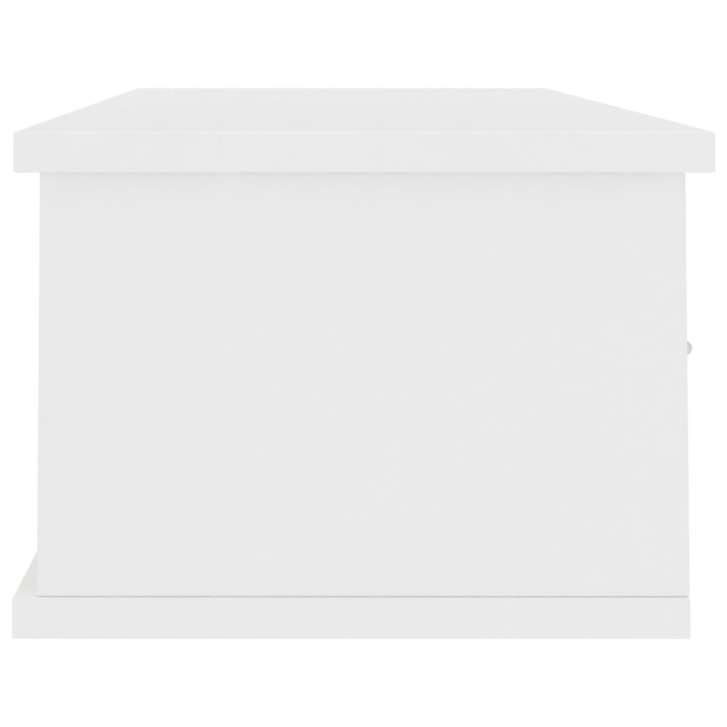 Nástěnná Police Se Zásuvkami Bílá 88X26X18,5Cm Kompozitní Dřevo