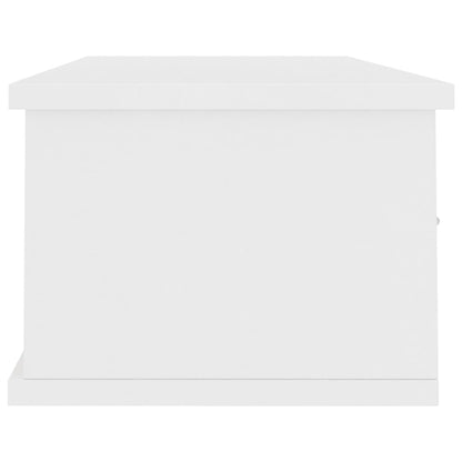 Nástěnná Police Se Zásuvkami Bílá 88X26X18,5Cm Kompozitní Dřevo