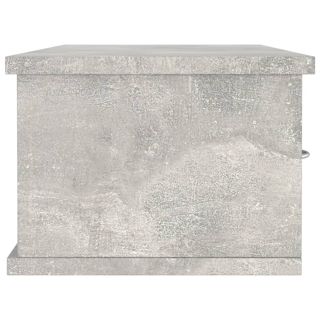 Nástěnná Police Se Zásuvkami Šedá 88X26X18,5Cm Kompozitní Dřevo