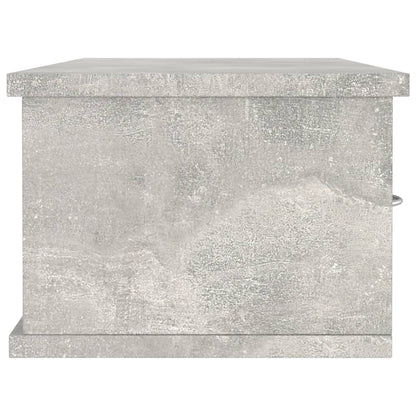 Nástěnná Police Se Zásuvkami Šedá 88X26X18,5Cm Kompozitní Dřevo