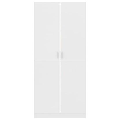 Šatní Skříň Bílá 80 X 52 X 180 Cm Kompozitní Dřevo