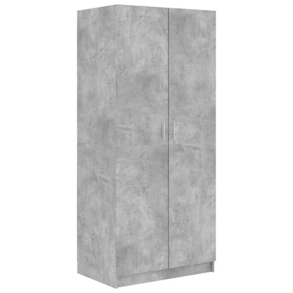 Šatní Skříň Betonově Šedá 80 X 52 X 180 Cm Kompozitní Dřevo