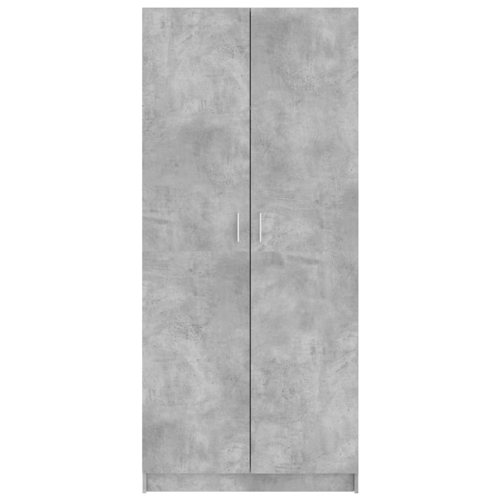 Šatní Skříň Betonově Šedá 80 X 52 X 180 Cm Kompozitní Dřevo