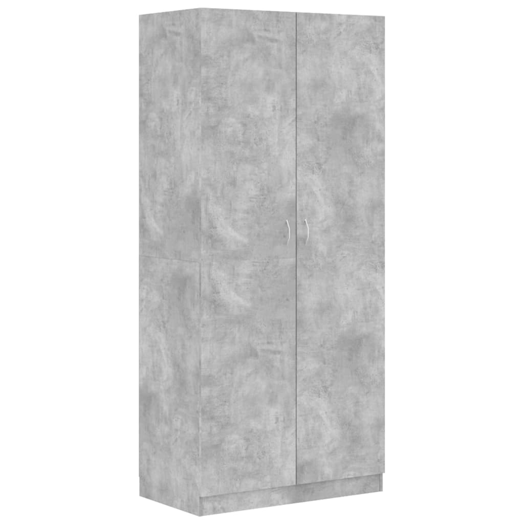 Šatní Skříň Betonově Šedá 90 X 52 X 200 Cm Kompozitní Dřevo