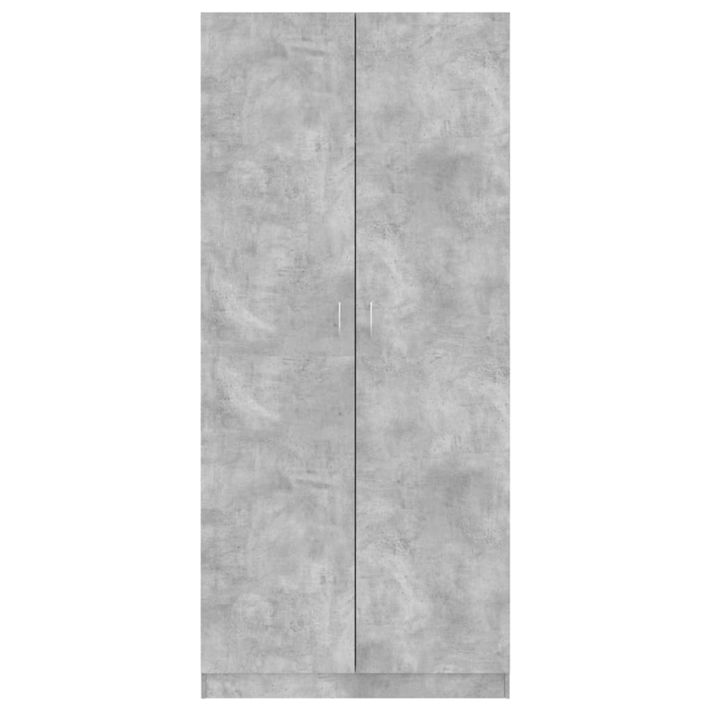 Šatní Skříň Betonově Šedá 90 X 52 X 200 Cm Kompozitní Dřevo