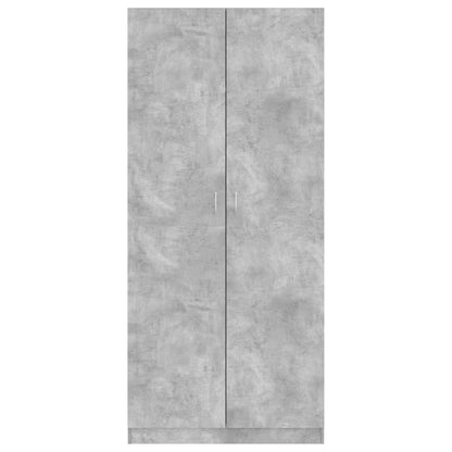Šatní Skříň Betonově Šedá 90 X 52 X 200 Cm Kompozitní Dřevo
