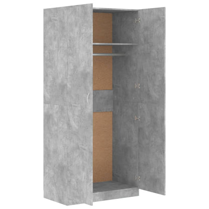 Šatní Skříň Betonově Šedá 90 X 52 X 200 Cm Kompozitní Dřevo