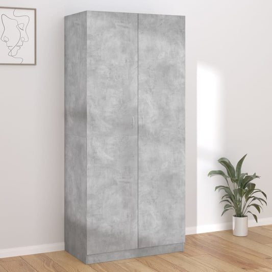 Šatní Skříň Betonově Šedá 90 X 52 X 200 Cm Kompozitní Dřevo