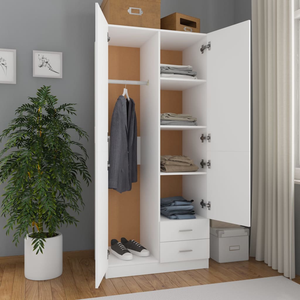 Šatní Skříň 80 X 52 X 180 Cm Kompozitní Dřevo