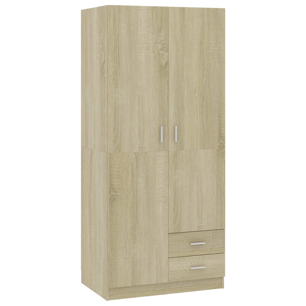 Šatní Skříň Dub Sonoma 80 X 52 X 180 Cm Kompozitní Dřevo
