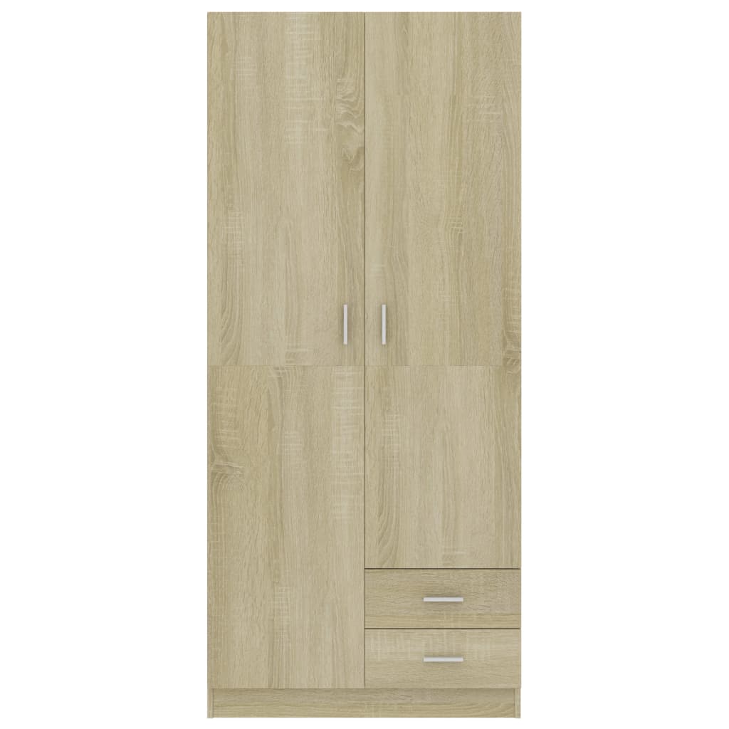 Šatní Skříň Dub Sonoma 80 X 52 X 180 Cm Kompozitní Dřevo