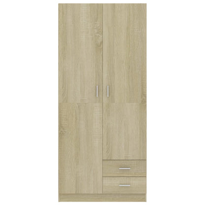 Šatní Skříň Dub Sonoma 80 X 52 X 180 Cm Kompozitní Dřevo