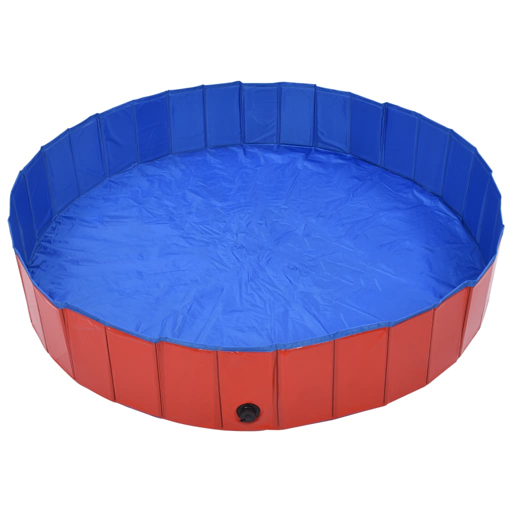 Skládací bazén pro psy červený 160 x 30 cm PVC