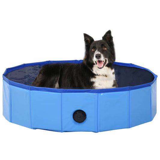 Skládací bazén pro psy modrý 80 x 20 cm PVC
