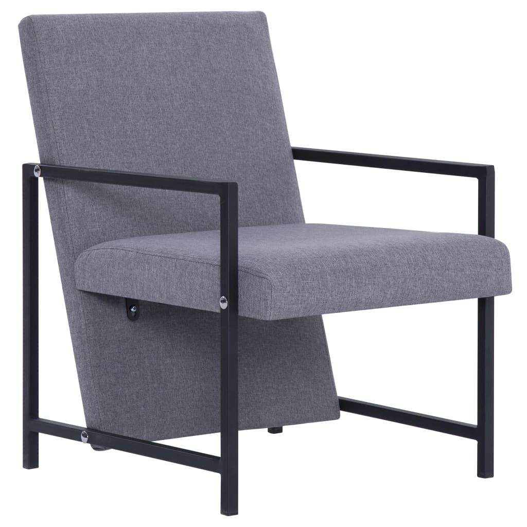 Křeslo S Chromovanými Nohami Světle Šedé Textil