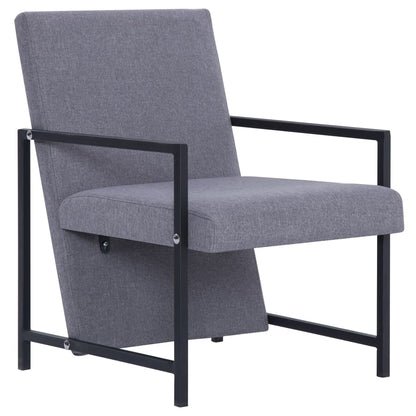 Křeslo S Chromovanými Nohami Světle Šedé Textil