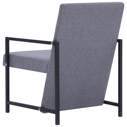 Křeslo S Chromovanými Nohami Světle Šedé Textil