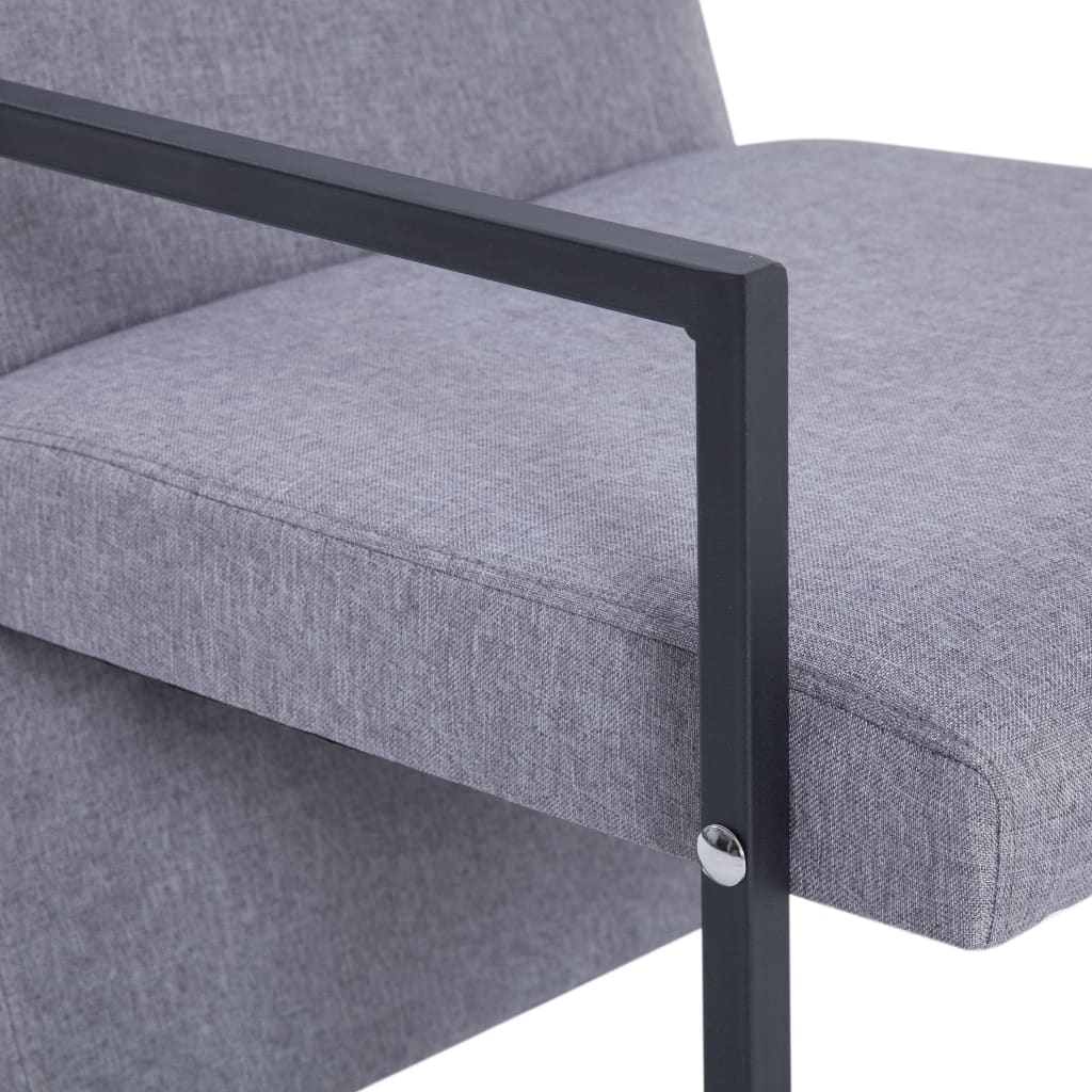 Křeslo S Chromovanými Nohami Světle Šedé Textil