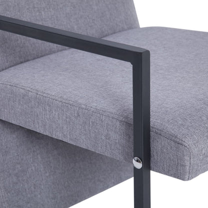 Křeslo S Chromovanými Nohami Světle Šedé Textil
