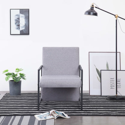 Křeslo S Chromovanými Nohami Světle Šedé Textil