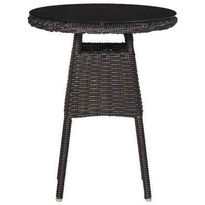 3Dílný Bistro Set S Poduškami Polyratan Černý