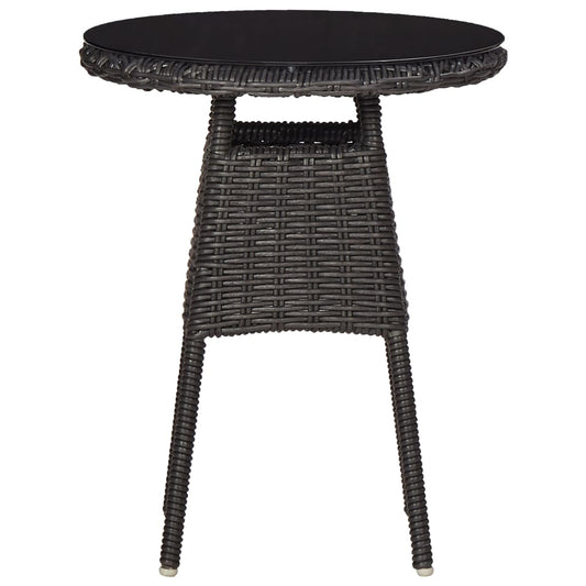 3Dílný Bistro Set S Poduškami Polyratan Černý