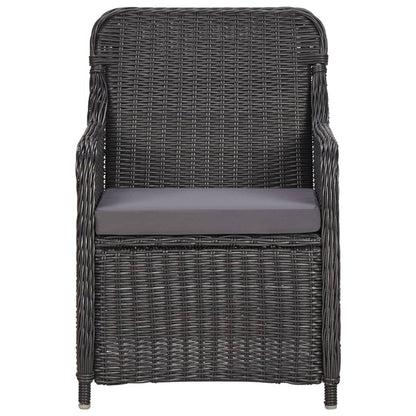 3Dílný Bistro Set S Poduškami Polyratan Černý