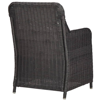 3Dílný Bistro Set S Poduškami Polyratan Černý