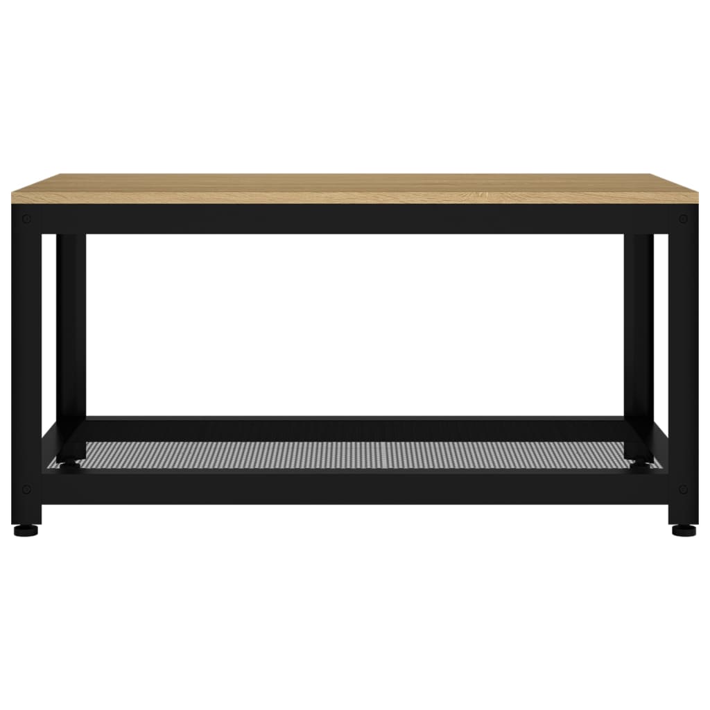 Konferenční Stolek Světle Hnědý A Černý 90X45X45Cm Mdf A Železo