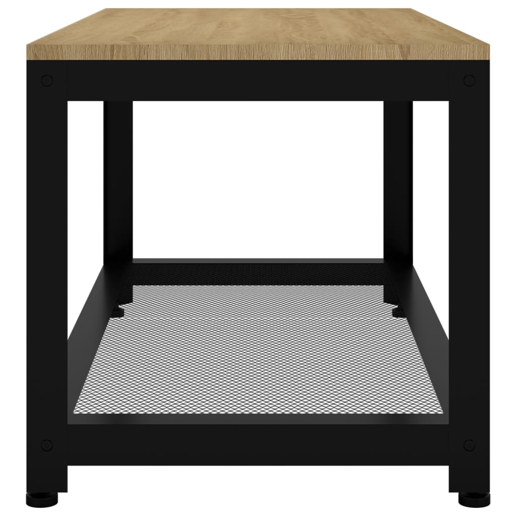 Konferenční Stolek Světle Hnědý A Černý 90X45X45Cm Mdf A Železo