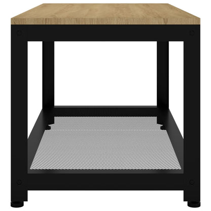 Konferenční Stolek Světle Hnědý A Černý 90X45X45Cm Mdf A Železo