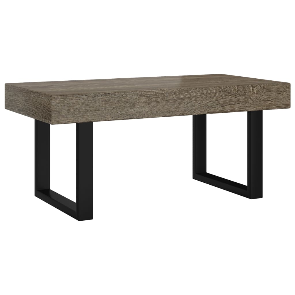 Konferenční Stolek Šedý A Černý 90 X 45 X 40 Cm Mdf A Železo