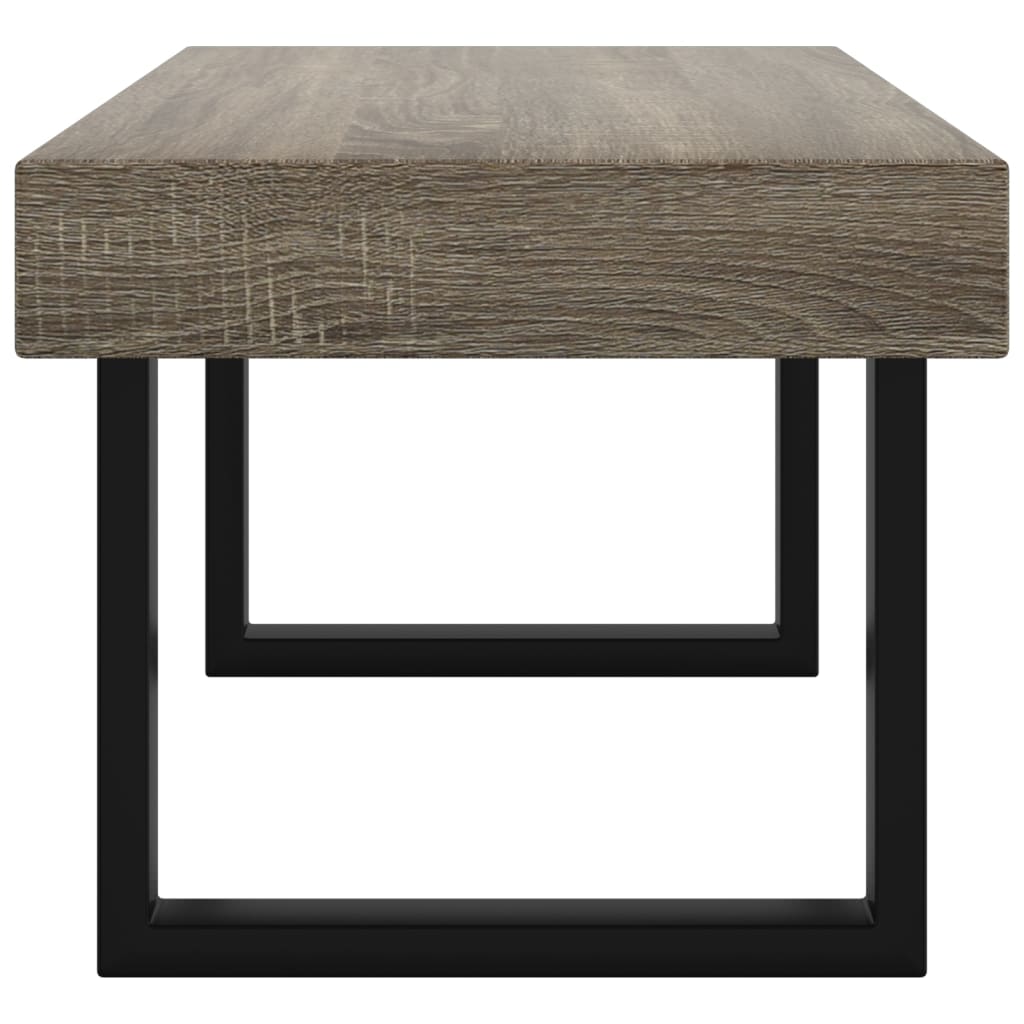 Konferenční Stolek Šedý A Černý 90 X 45 X 40 Cm Mdf A Železo