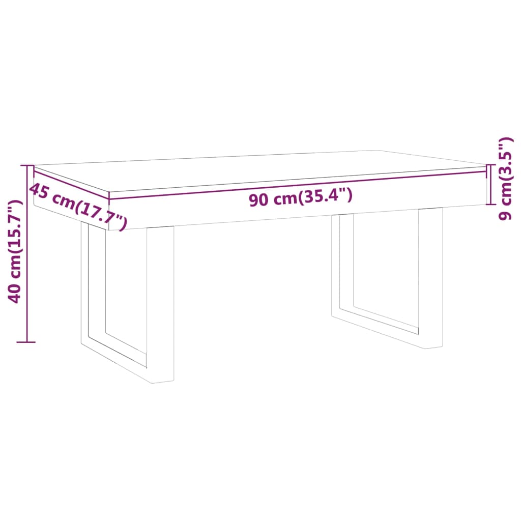 Konferenční Stolek Šedý A Černý 90 X 45 X 40 Cm Mdf A Železo