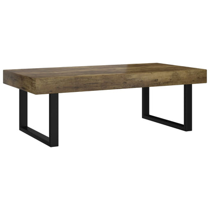 Konferenční Stolek Tmavě Hnědý A Černý 120X60X40 Cm Mdf Železo