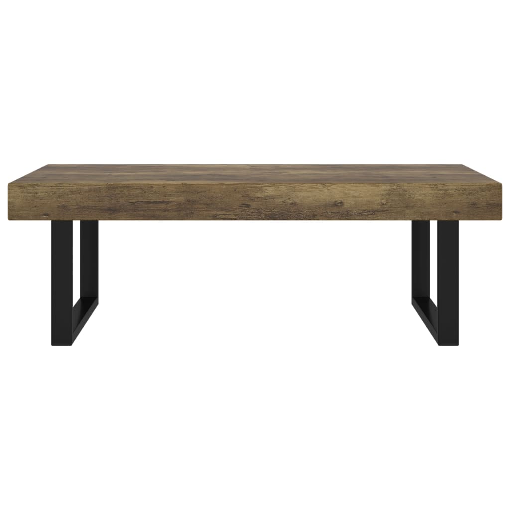 Konferenční Stolek Tmavě Hnědý A Černý 120X60X40 Cm Mdf Železo