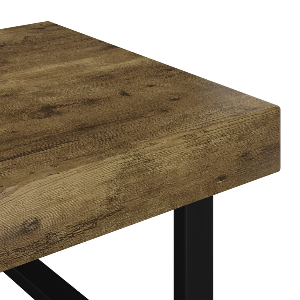 Konferenční Stolek Tmavě Hnědý A Černý 120X60X40 Cm Mdf Železo