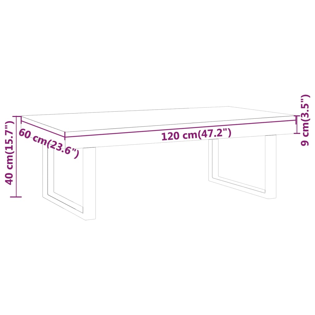 Konferenční Stolek Tmavě Hnědý A Černý 120X60X40 Cm Mdf Železo