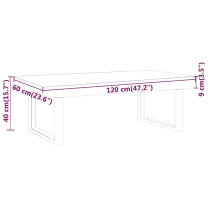 Konferenční Stolek Tmavě Hnědý A Černý 120X60X40 Cm Mdf Železo
