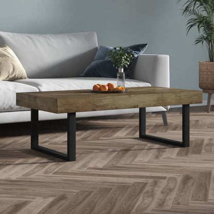 Konferenční Stolek Tmavě Hnědý A Černý 120X60X40 Cm Mdf Železo