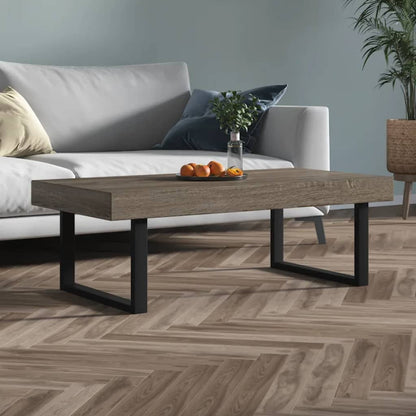 Konferenční Stolek Tmavě Hnědý A Černý 120X60X40 Cm Mdf Železo