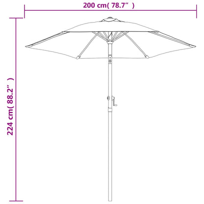 Slunečník 200 X 224 Cm Hliník
