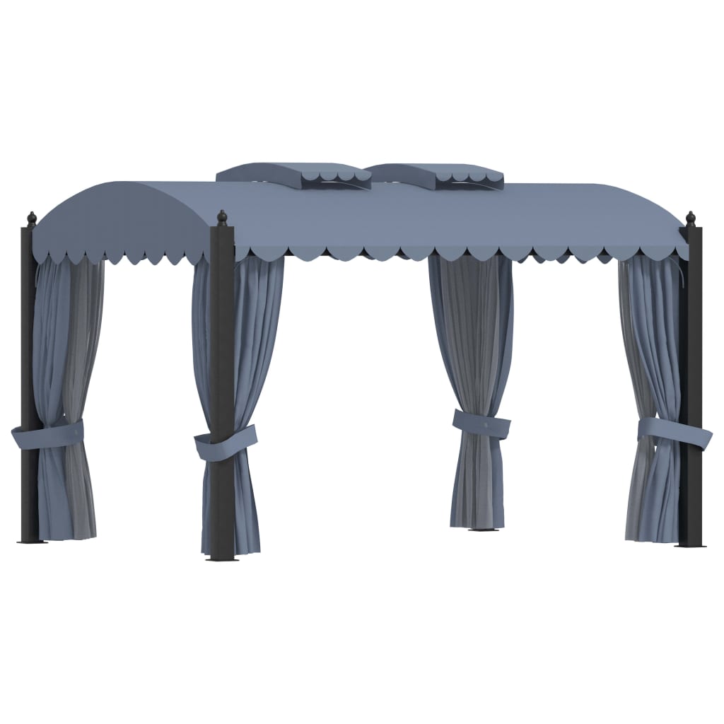 Altán Se Závěsy 3 X 4 M Antracitový Ocel