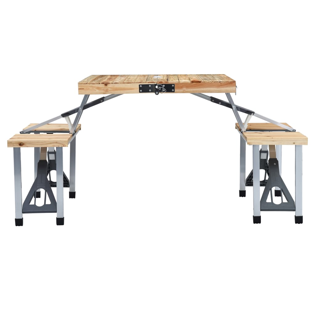 Skládací Kempingový Stůl Se 4 Místy K Sezení Ocel Hliník