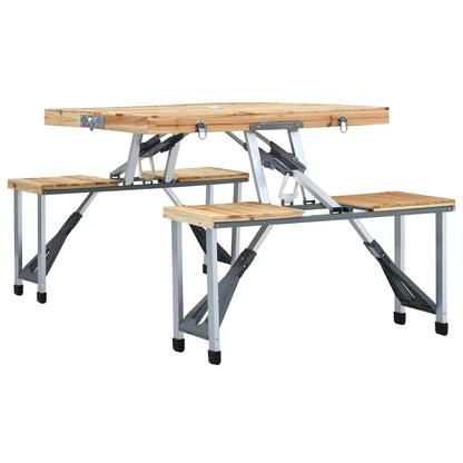 Skládací Kempingový Stůl Se 4 Místy K Sezení Ocel Hliník