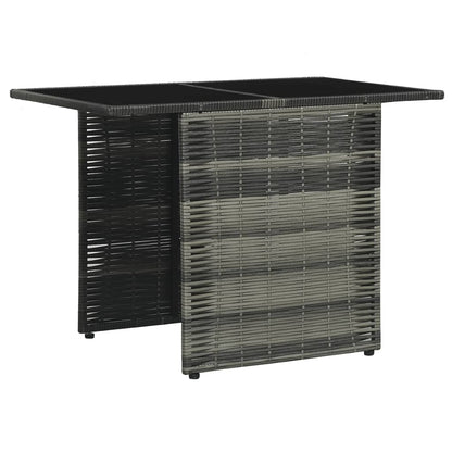 3Dílný Bistro Set S Poduškami Polyratan Šedý
