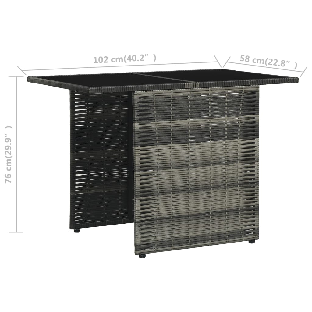 3Dílný Bistro Set S Poduškami Polyratan Šedý