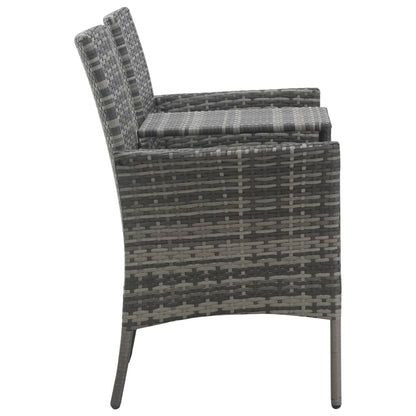 2Místná Zahradní Pohovka S Čajovým Stolkem Polyratan Antracit