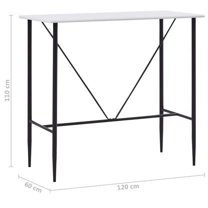 Barový Stůl Bílý 120 X 60 X 110 Cm Mdf